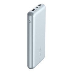 Belkin BoostCharge CCC-Certified 20k mAh Power Bank (Triple-Port) + USB-C to USB-A Cable - Pearl Blue (BPB012btPB), 2xUSB-A, 1xU