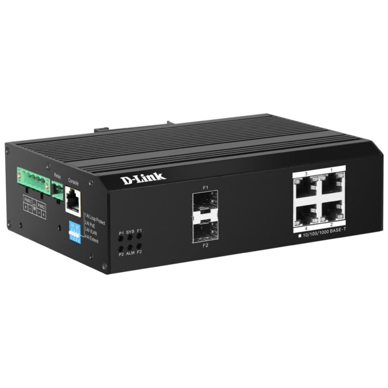 D-LINK 6-PORT GIGABIT INDUSTRIAL SMART MANAGED POE SWITCH 4 LR POE+ PORTS (120W) 2 SFP