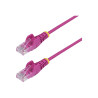 STARTECH 25CM PINK SLIM CAT6 ETHERNET CABLE, SNAGLESS, 28AWG, LSZH, LTW