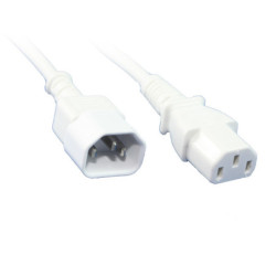 1M IEC C13 To C14 Power Cable White