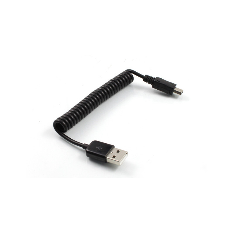 1M Coiled Mini USB 2.0 Cable