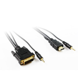 1M DVI-D to HDMI Cable with 3.5mm Audio