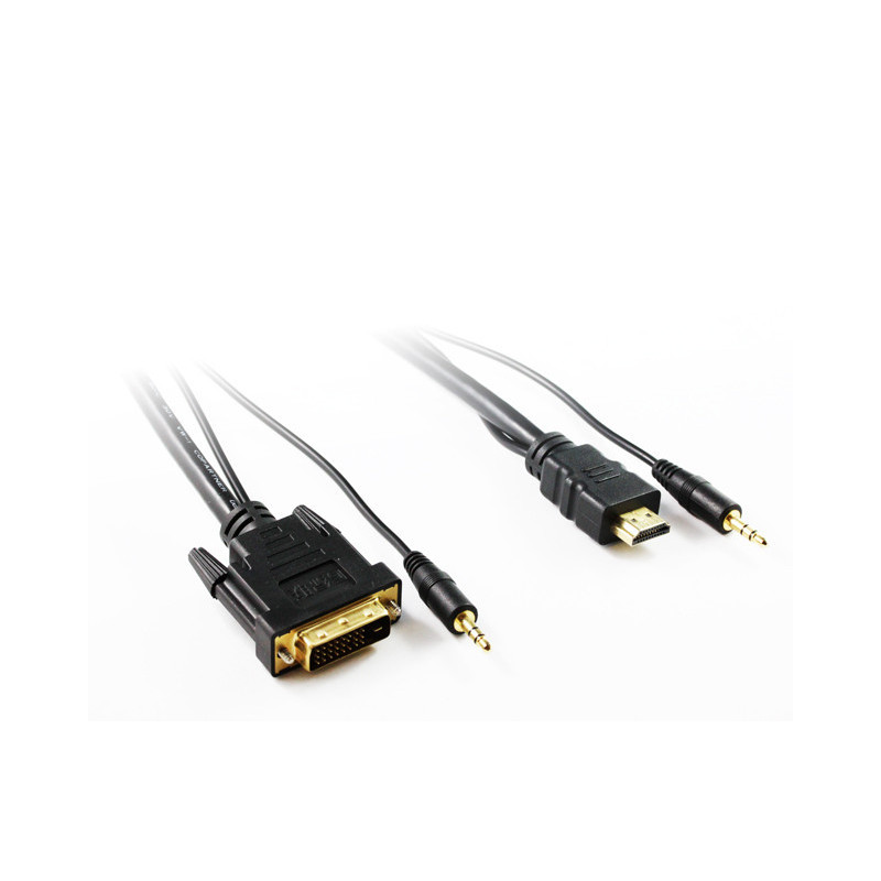 1M DVI-D to HDMI Cable with 3.5mm Audio