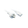 2M White IEC C13 Power Cable