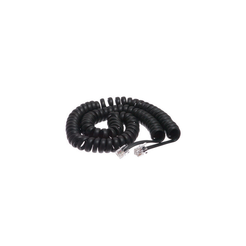 3M Coiled Handset Cord Black