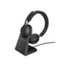 Jabra Evolve2 65 MS USB-C Stereo Bluetooth Headset w/ Charging Deskstand - Black
