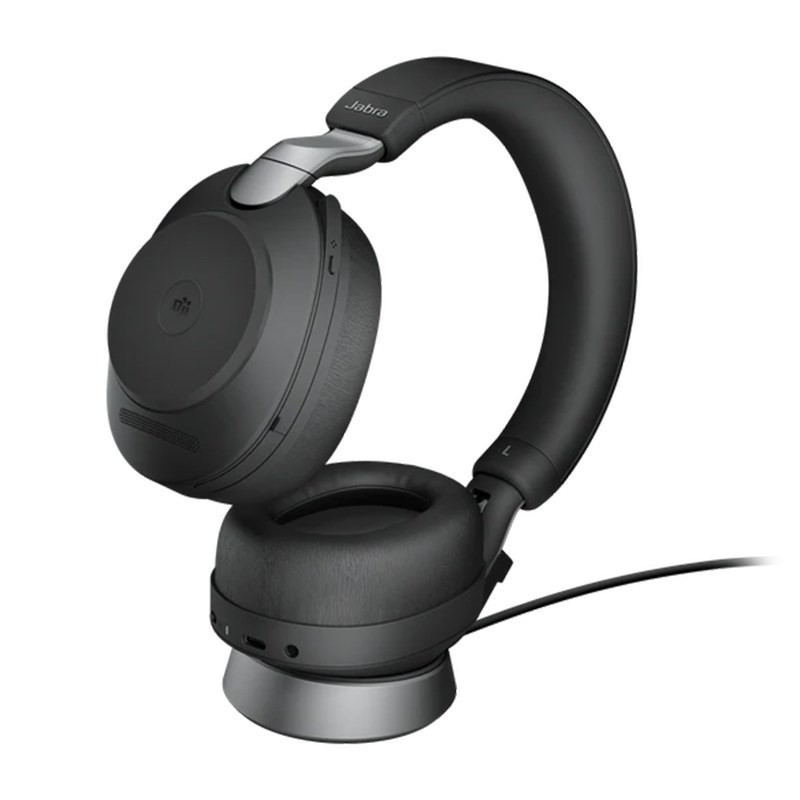 Jabra Evolve2 85 MS USB-A Stereo Bluetooth Headset w/ Charging Deskstand - Black
