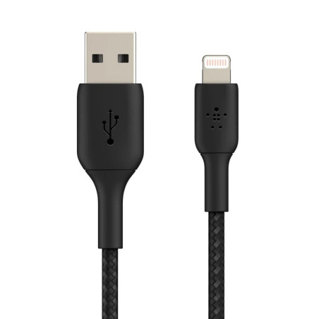 Belkin Boost Charge 15cm Lightning to USB-A Braided Cable - Black