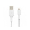 BELKIN 1M USB-A TO LIGHTNING CHARGE/SYNC CABLE, BRAIDED, WHITE, 2 YRS