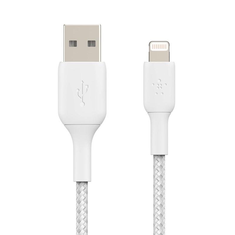 Belkin Boost Charge 2m Lightning to USB-A Braided Cable - White