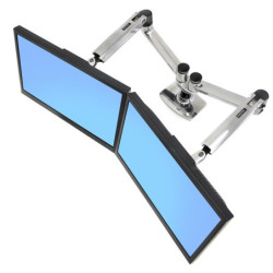 Ergotron LX Dual Side-by-Side Arm Monitor Mount - Polished Aluminum
