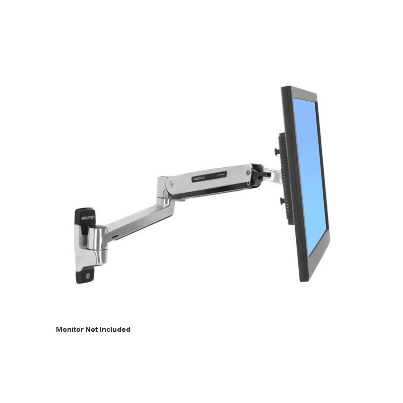 Ergotron LX Sit-Stand Wall Mount LCD Arm - Support up to 42in Display - Polished