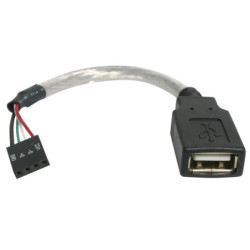 StarTech 6in USB 2.0 Cable - USB A Female to USB Motherboard 4 Pin Header F/F