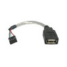 StarTech 6in USB 2.0 Cable - USB A Female to USB Motherboard 4 Pin Header F/F