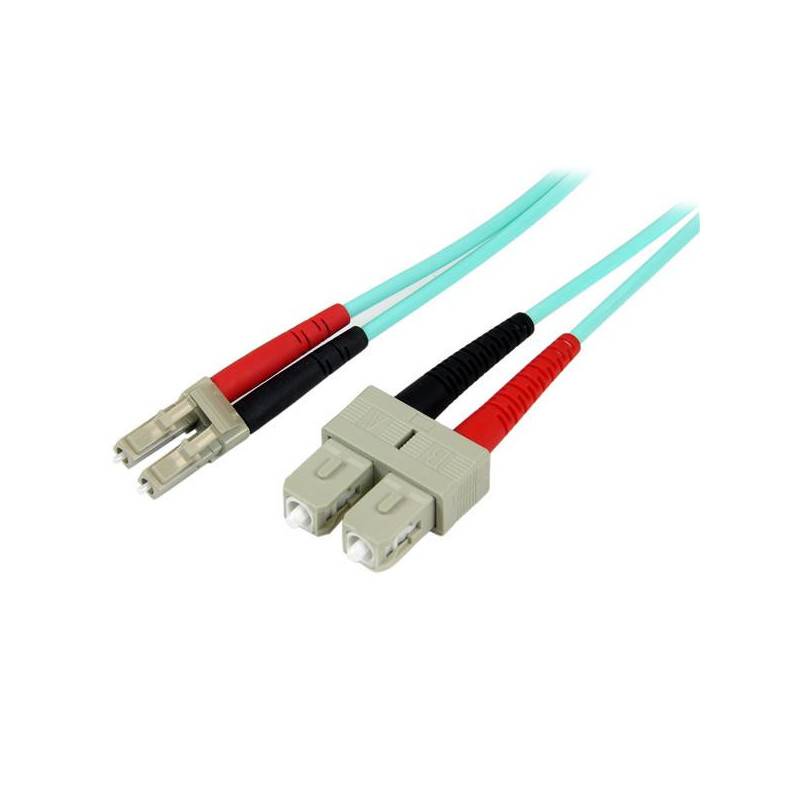 1M 10 GB AQUA FIBER PATCH CABLE LC/SC