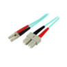 1M 10 GB AQUA FIBER PATCH CABLE LC/SC