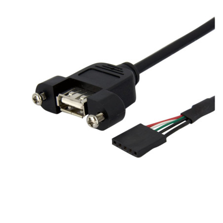 3ft Panel Mount USB A / USB Header Cable