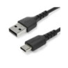 StarTech 2 m (6.6 ft) USB 2.0 to USB C Cable Black Aramid Fiber
