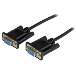 StarTech 2m Female to Female RS232 Serial Null Modem Cable - Black