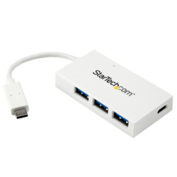 StarTech 4 Port USB C Hub - USB-C to C and A - USB 3.0 Hub - White
