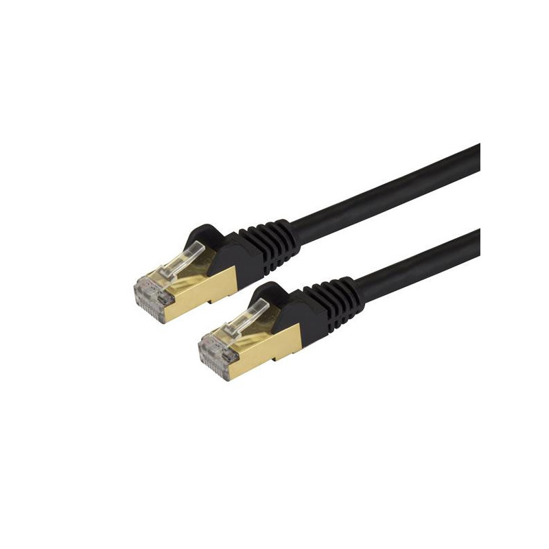 10 FT SHIELDED CAT6A PATCH CABLE - BLACK
