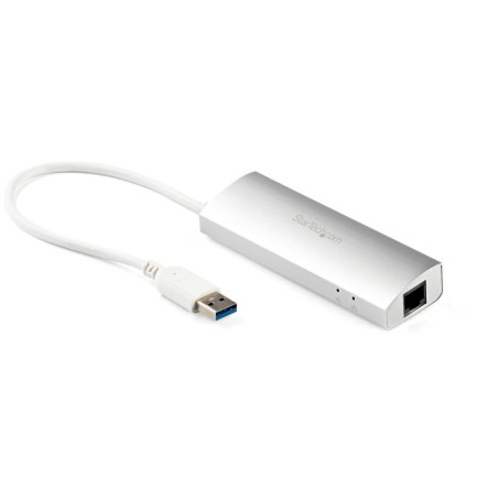 StarTech 3Port USB Hub w/ Gigabit Network Adapter - Silver USB 3 Hub