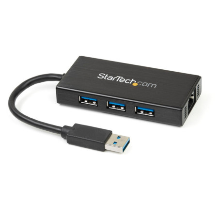 StarTech 3 Port USB 3.0 Hub w/ GbE Adapter NIC - Aluminum w/ Cable