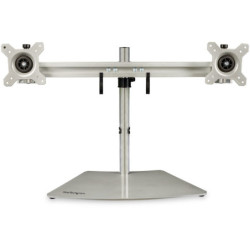 StarTech Dual-Monitor Stand - Horizontal - Silver - Adjustable