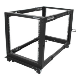 StarTech 12U Server Rack - Open Frame Adjustable Depth 4 Post Rack