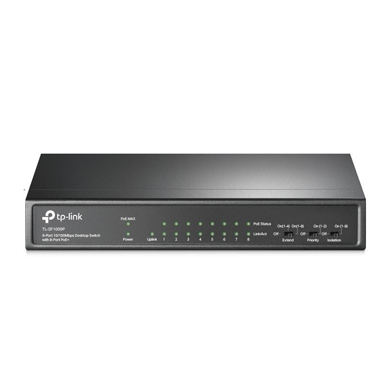 TP-Link TL-SF1009P 9-Port 10/100Mbps Unmanaged Desktop Switch with 8-Port PoE+