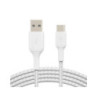 Belkin BoostCharge USB-A to USB-C Braided Cable 1m - Universally compatible - White