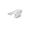 Belkin BoostCharge Dual USB-A Wall Charger 24W + Lightning to USB-A Cable - For Apple Devices - White