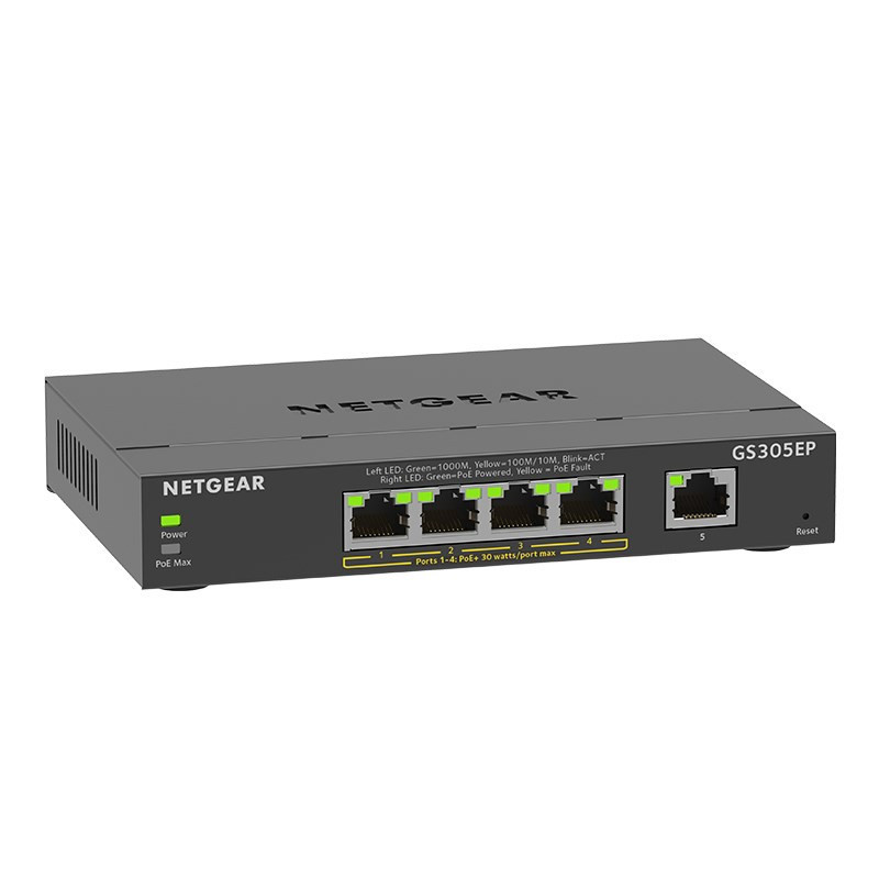Netgear 5-Port Gigabit Ethernet PoE+ Plus Switch