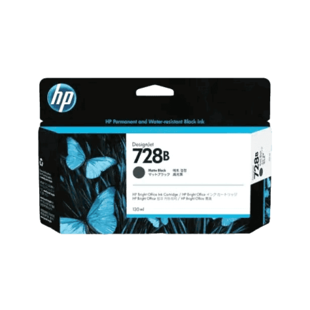 HP 728B 130Ml Matte Black DesignJet Ink - T730 / T830
