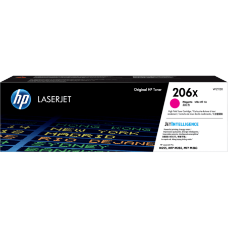 HP 206X Magenta Toner - High Yield - Approx 2.45K Pages - For M283 - M255 Printers