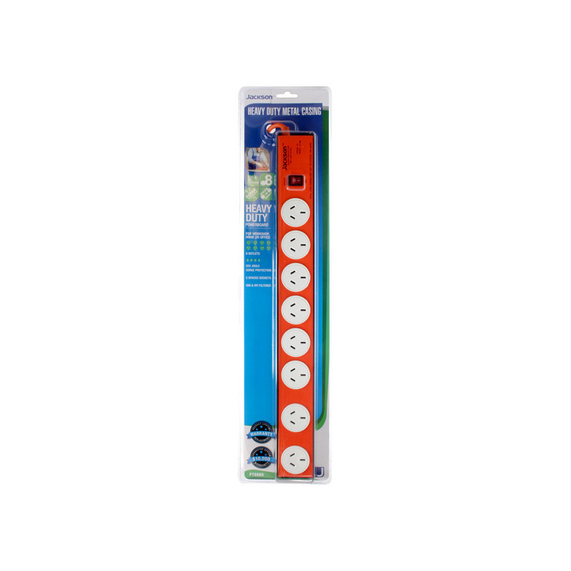 Jackson 8 Way Heavy Duty Metal Power Board - Orange