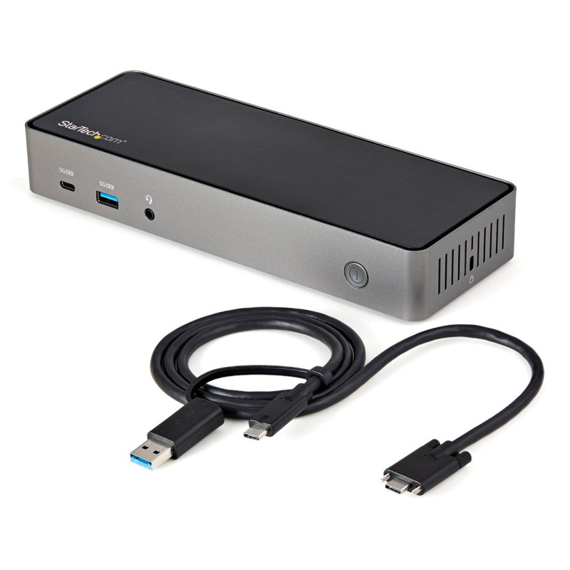 StarTech USB-C & USB-A Dock - Hybrid Universal Triple Monitor Laptop Docking Station w/ DisplayPort & HDMI