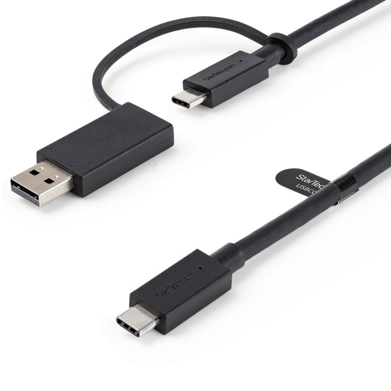 StarTech 3ft (1m) USB-C Cable with USB-A Adapter Dongle - Hybrid 2-in-1 USB C Cable