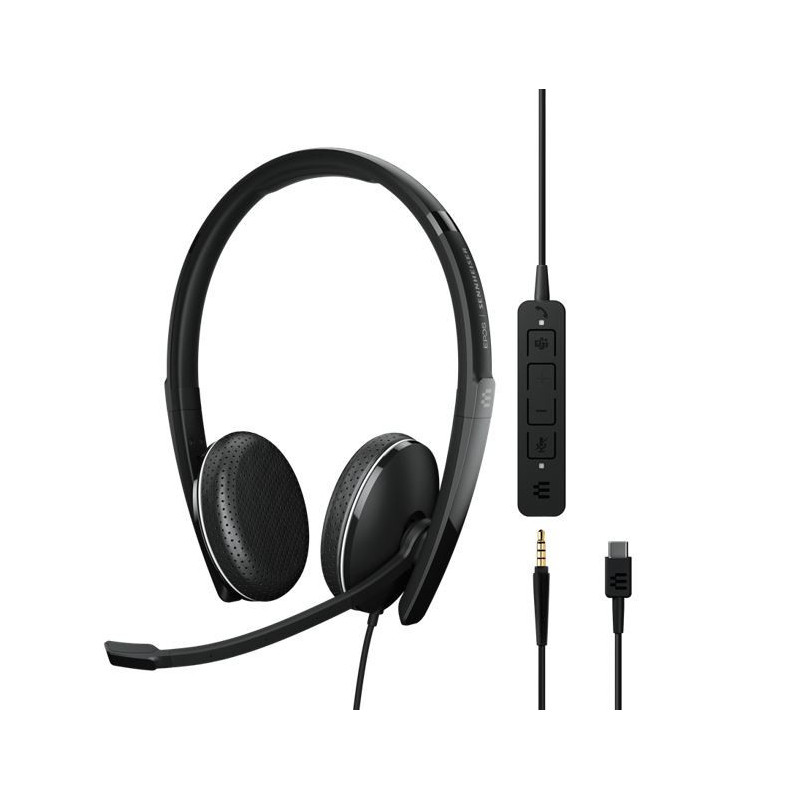 EPOS | Sennheiser ADAPT 165T USB-C || On-ear - double-sided USB-C headset - 3.5 mm jack and detachable USB cable with in-line ca