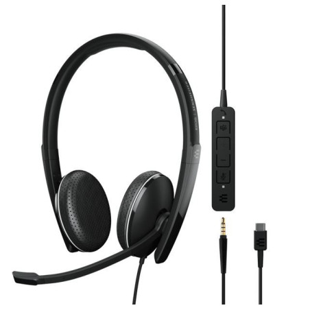 EPOS | Sennheiser ADAPT 165T USB-C || On-ear - double-sided USB-C headset - 3.5 mm jack and detachable USB cable with in-line ca