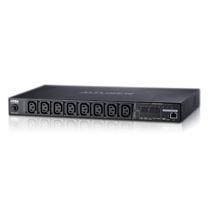 Aten 8-Port 10A Eco Power Distribution Unit - PDU over IP - 1U Rack Mount Design - Control and Monitor Power Status (PE6108G)