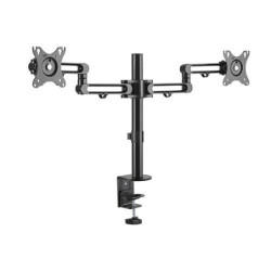 Brateck Dual Monitor Premium Aluminum Articulating Monitor Arm Fit Most 17in-32in Monitors Up to 8kg per screen VESA 75x75/100x1