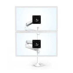 Ergotron LX Dual Stacking Arm - Tall Pole (White)