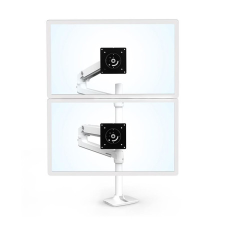 Ergotron LX Dual Stacking Arm - Tall Pole (White)