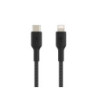 Belkin BOOST?CHARGE Braided USB-C to Lightning Cable (1m / 3.3ft) - Black (CAA004bt1MBK) - fast charging - Tested to withstand 1