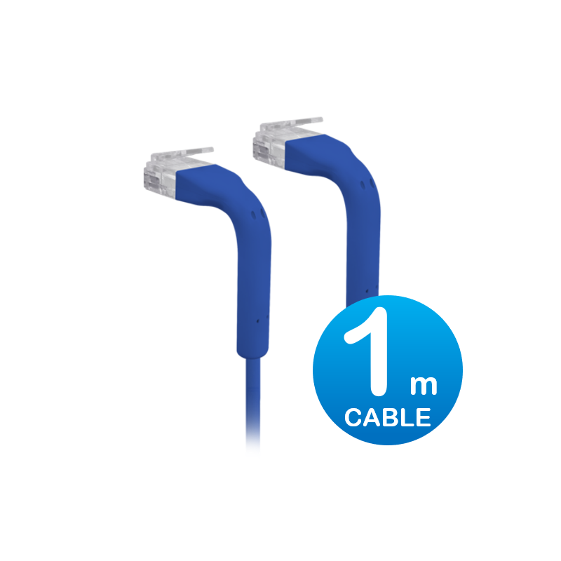 Ubiquiti UniFi Patch Cable 1m Blue - Both End Bendable to 90 Degree - RJ45 Ethernet Cable - Cat6 - Ultra-Thin 3mm Diameter U-Cab