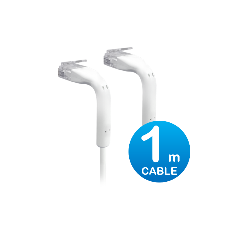 Ubiquiti UniFi Patch Cable 1m White - Both End Bendable to 90 Degree - RJ45 Ethernet Cable - Cat6 - Ultra-Thin 3mm Diameter U-Ca