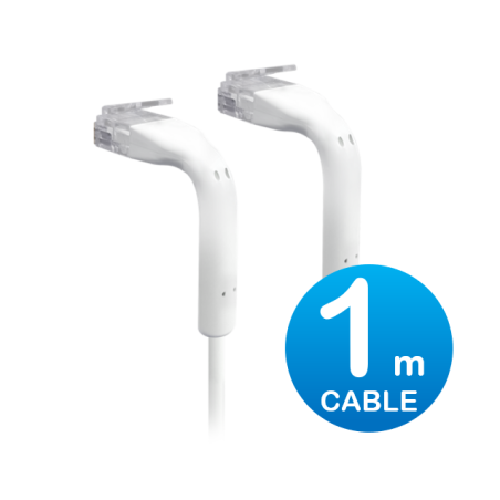 Ubiquiti UniFi Patch Cable 1m White - Both End Bendable to 90 Degree - RJ45 Ethernet Cable - Cat6 - Ultra-Thin 3mm Diameter U-Ca