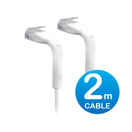 Ubiquiti UniFi Patch Cable 2m White - Both End Bendable to 90 Degree - RJ45 Ethernet Cable - Cat6 - Ultra-Thin 3mm Diameter U-Ca