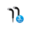 Ubiquiti UniFi Patch Cable 3m Black - Both End Bendable to 90 Degree - RJ45 Ethernet Cable - Cat6 - Ultra-Thin 3mm Diameter U-Ca